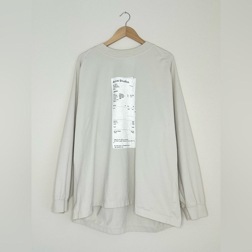 BRAND NEW ACNE STUDIOS RECEIPT LONG SLEEVE T-SHIRT WITH LOGO